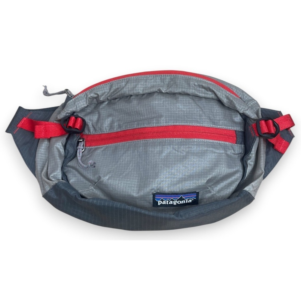 Patagonia Lightweight Travel Hip Pack Gray Red Fanny Pack Waist Belt Bag Hiking